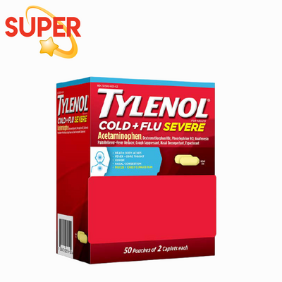 Tylenol Cold+Flu - 50 Packs (2 Caplets Per Pack)