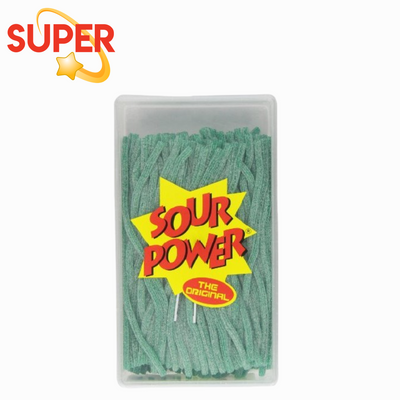 Sour Power Straws Unwrapped 200 Pack - Green Apple (1 Box)