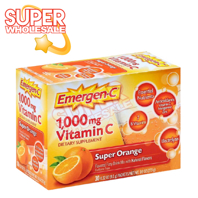 Emergen-C 1000mg - 30 Pack (1 Box) - Super Orange